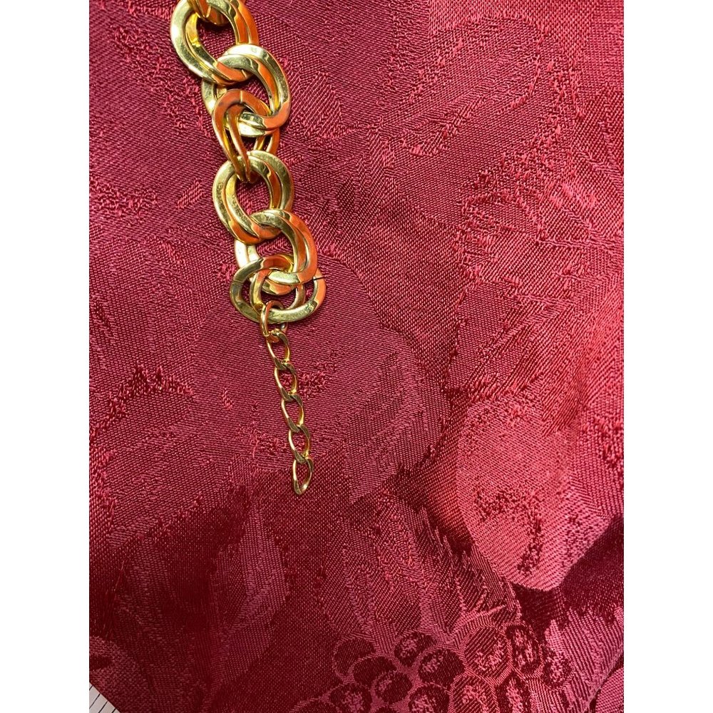 Vintage Cloisonne Chunky Large Chain Link Gold Tone Collar Necklace Statement Pi - Picture 6 of 8